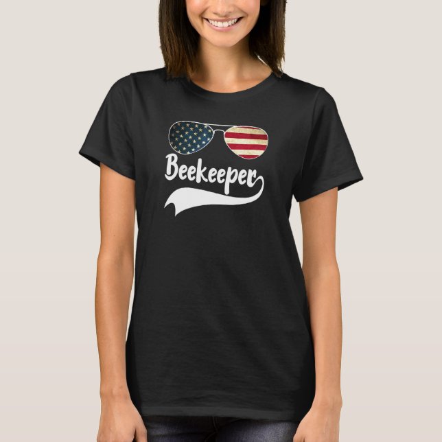Bienenzüchter 4. Juli Amerikanische Flaggensonnenb T-Shirt (Vorderseite)