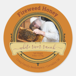 Bienenzüchter Foto Amber Large Honey Stickers