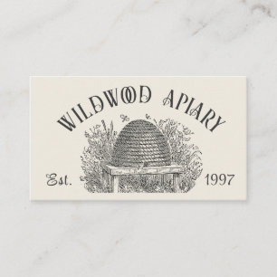 Bienenzüchter Hütte Stil Vintage Skep & Honeybeere Visitenkarte