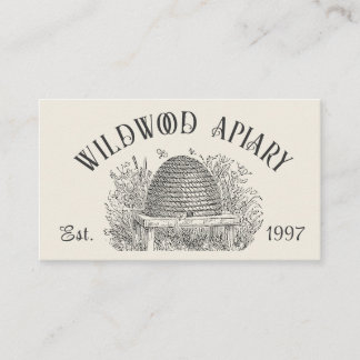 Bienenzüchter Hütte Stil Vintage Skep & Honeybeere Visitenkarte