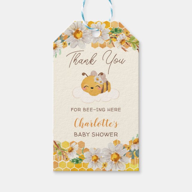 Bienenzüschdusche Floral Honeycomb Geschenkanhänger (Vorderseite)