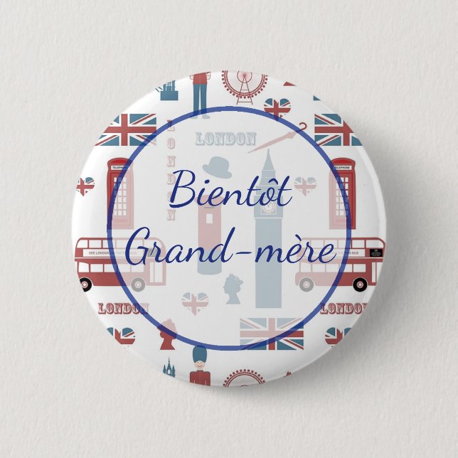 Bientôt Grand-mère Baby Showbutton Button (Vorderseite)