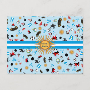 Bienvenido a Argentinien - berühmte Gegenstände Ar Postkarte