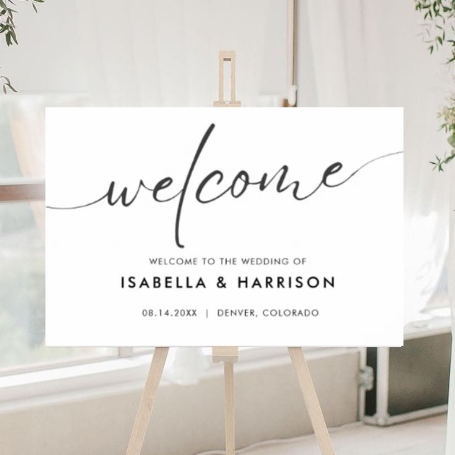 Bienvenido al Boda Minimalista moderno Edgy Modern Poster (Von Creator hochgeladen)