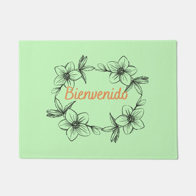 BIENVENIDO. BEDEUTUNG (ESPANOL) FUßMATTE (Vorderseite)