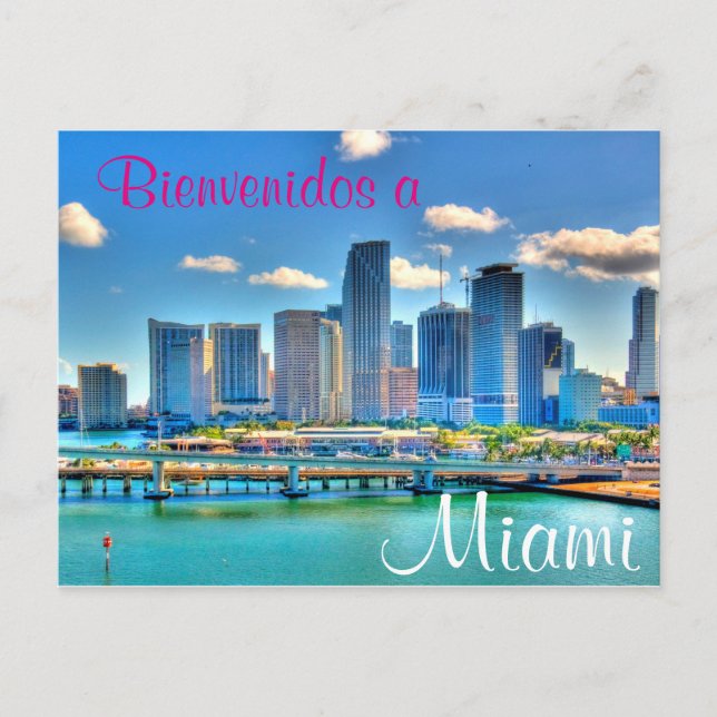 Bienvenidos a Miami Postcard Postkarte (Vorderseite)