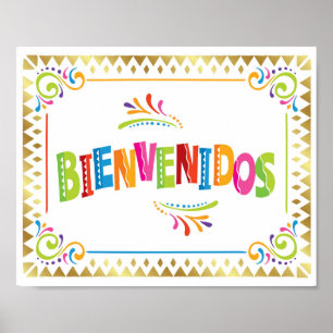 BIENVENIDOS Fiesta Party Signieren Print Poster