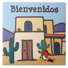  Bienvenidos Mexican Desert Adobe Home Welcome Fliese