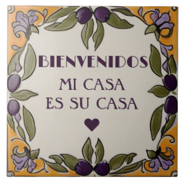 Bienvenidos Mi Casa Es Su Casa Black Olive Welcome Fliese
