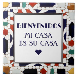 Bienvenidos Mi Casa Es Su Casa Faux Mosaic Welcome Fliese