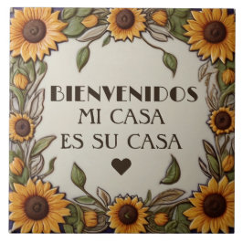 Bienvenidos Mi Casa Es Su Casa Sunflower Welcome Fliese