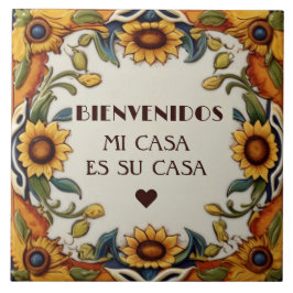 Bienvenidos Mi Casa Es Su Casa Sunflowers Floral Fliese