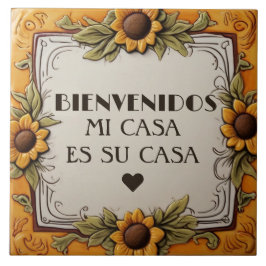Bienvenidos Mi Casa Es Su Casa Yellow Sunflower Fliese