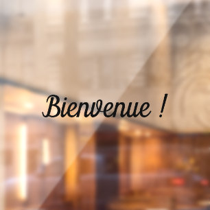 Bienvenue Aufkleber autocollant adhésif de vitrins