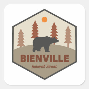 Bienville National Forest Bear Quadratischer Aufkleber