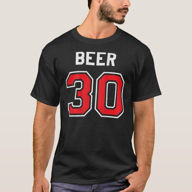 Bier 30 Athlete Uniform Jersey Funny Gag Geschenk  T-Shirt (Vorderseite)