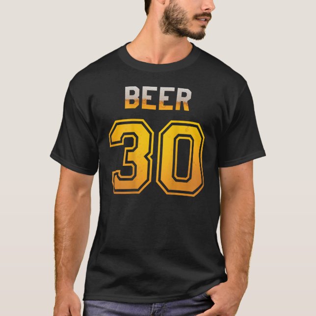 Bier 30 Baseball Style Jersey Uniform T-Shirt (Vorderseite)