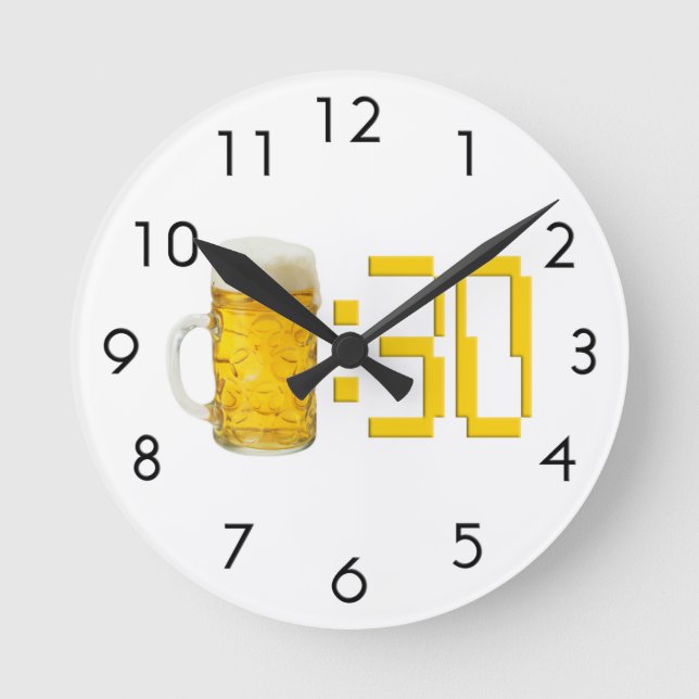 Bier:30 Runde Wanduhr (Vorderseite)