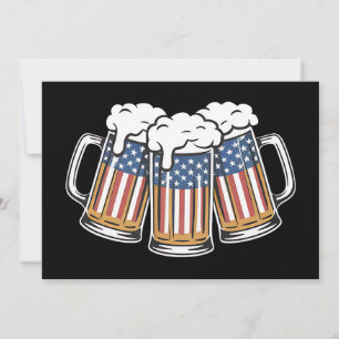Bier 4. Juli American Flag US Vintag Retro Einladung