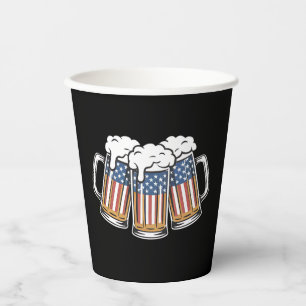 Bier 4. Juli Amerikanische Flagge US Vintage Retro Pappbecher