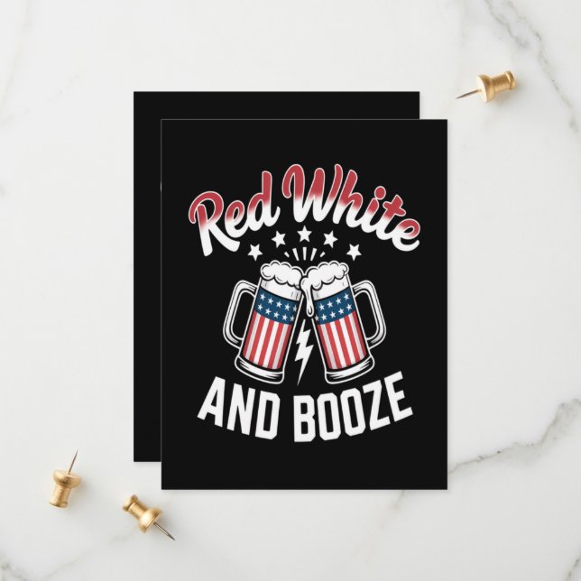 Bier 4. Juli, Patriotische Party Save The Date (Vorderseite/Rückseite Beispiel)