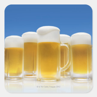 Bier 6 quadratischer aufkleber