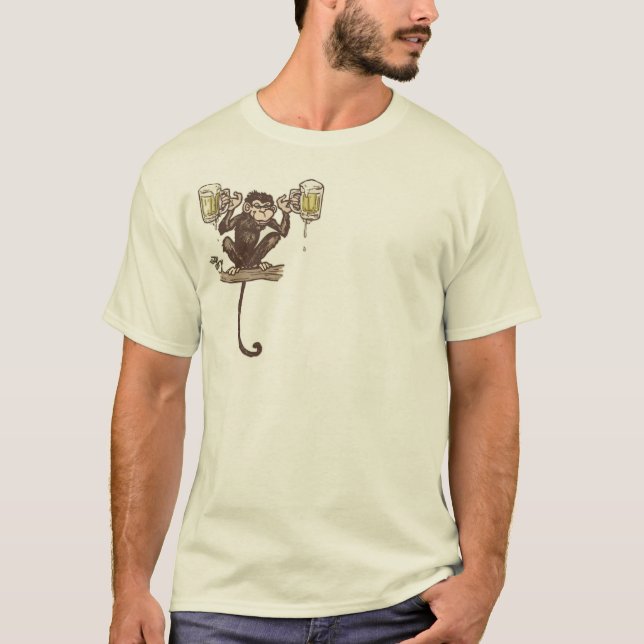 Bier-Affe durch Mudge Studios T-Shirt (Vorderseite)