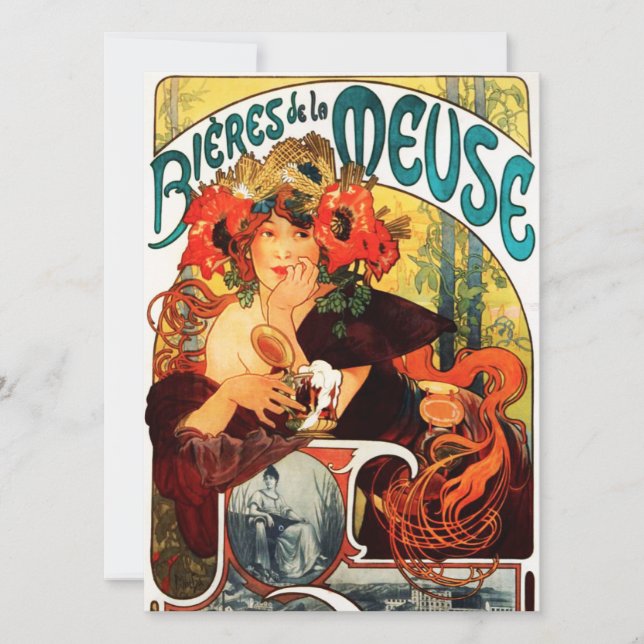 Bier Alphonse Mucha der Muse-Einladungen Einladung (Vorderseite)