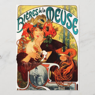 Bier Alphonse Mucha der Muse-Einladungen Einladung