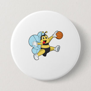 Bier als Basketballspieler mit Basketball Button