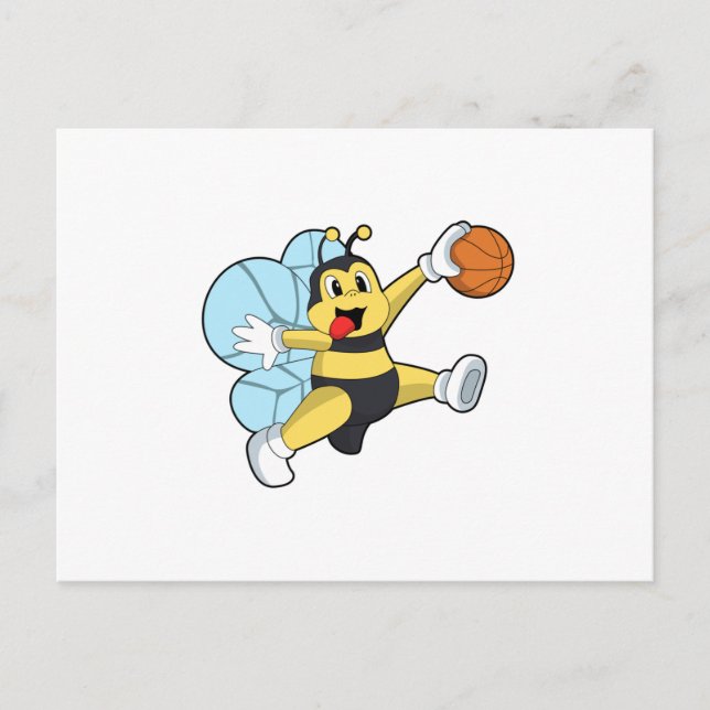 Bier als Basketballspieler mit Basketball Postkarte (Vorderseite)