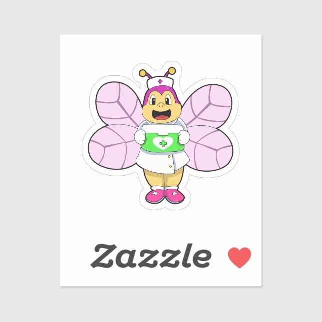 Bier als Krankenschwester mit First ait kit Aufkleber (Blatt)