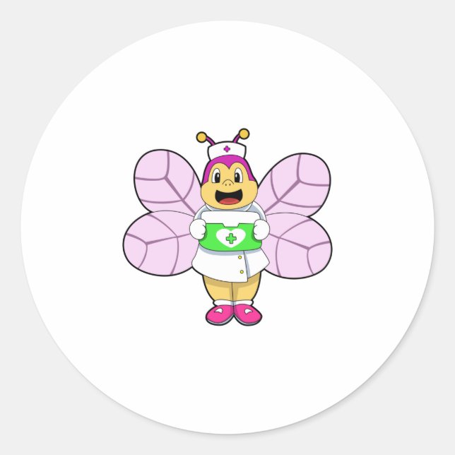 Bier als Krankenschwester mit First ait kit Runder Aufkleber (Vorderseite)