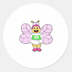 Bier als Krankenschwester mit First ait kit Runder Aufkleber