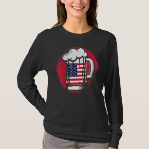 Bier American Flag 4. Juli Drinks Celebrate Ind T-Shirt