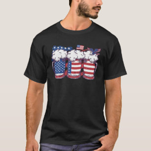 Bier American Flag 4. Juli Frauen Mens Patriot T-Shirt