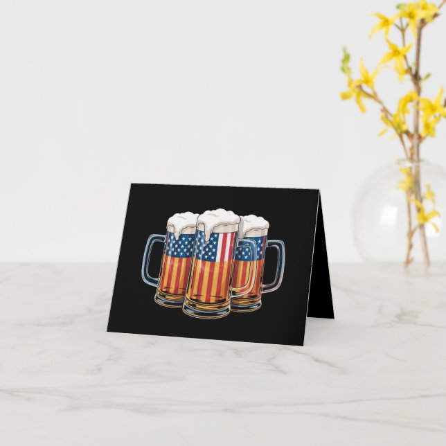 Bier American Flag 4. Juli Merica Drinking USA Karte (Gelbe Blume)