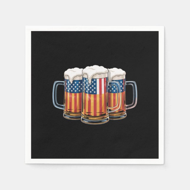 Bier American Flag 4. Juli Merica Drinking USA Serviette (Vorderseite)