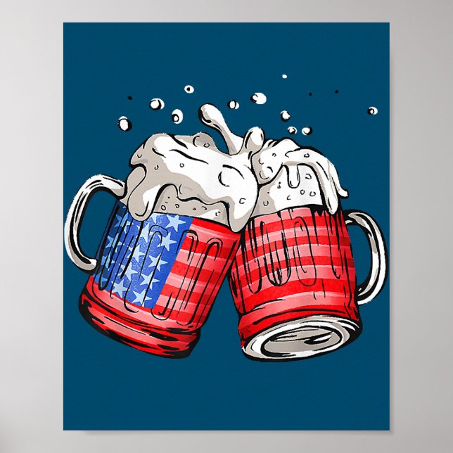 Bier American Flag 4. Juli Poster (Vorne)
