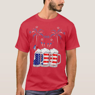 Bier American Flag 4. Juli Unabhängigkeitstag T-Shirt