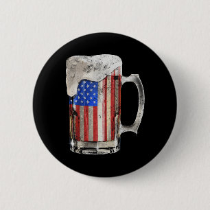 Bier American Flag 4. Juli USA trinken Party Button
