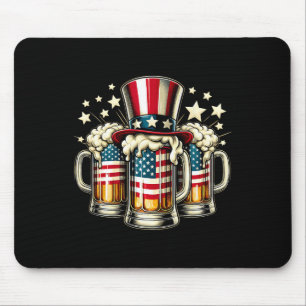 Bier American Flag USA 4. Juli Party trinken Mousepad