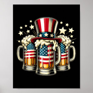 Bier American Flag USA 4. Juli Party trinken Poster
