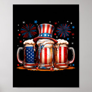 Bier American Flag USA 4. Juli Party trinken Poster