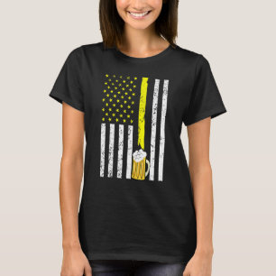 Bier Amerikanische Flagge 4. Juli Männer Frauen Tr T-Shirt