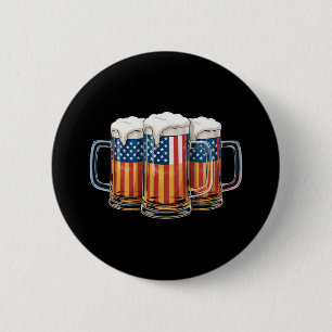 Bier Amerikanische Flagge 4. Juli Merica Trinken U Button