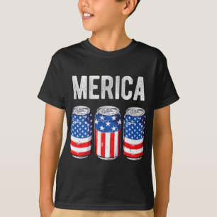 Bier Amerikanische Flagge 4. Juli Merica USA Männe T-Shirt