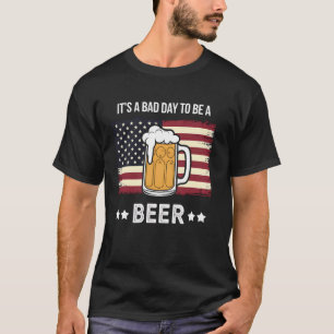 Bier Amerikanische Flagge 4. Juli Party Trinken Ge T-Shirt