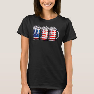 Bier Amerikanische Flagge 4. Juli Vintage Merica U T-Shirt