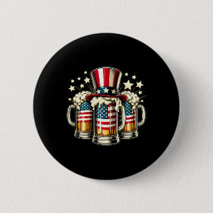 Bier Amerikanische Flagge USA 4. Juli Party Trinke Button